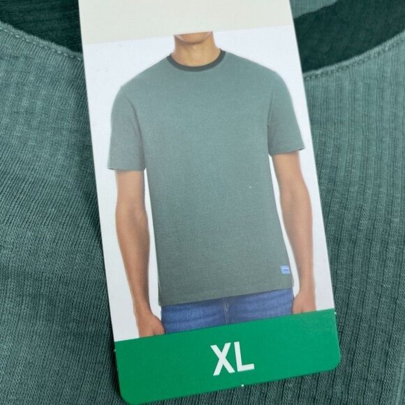 Scotch & Soda Mens Green Textured Crewneck T-Shirt XL Cotton Blend a0269 - Picture 3 of 10